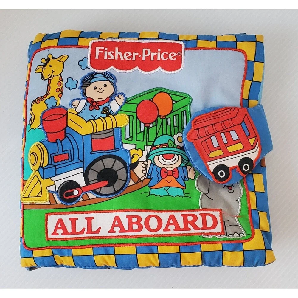 Vintage Fisher Price All Aboard Soft Play Cloth Book 1998 Kids book Baby Toy